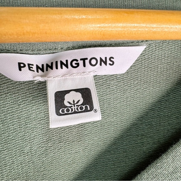 Pennington's Green Crew Neck Sweatshirt Lace Embroidered Sleeves Size 4x Casual - Picture 8 of 9
